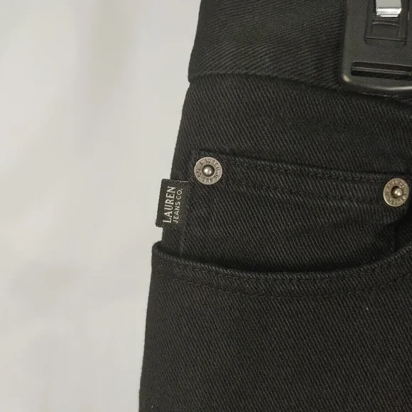 Lauren Jeans Co Ralph Lauren Black Straight Leg Jeans Womens Size 10 Stretch - Picture 4 of 9